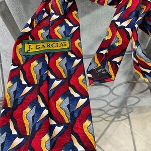 Jerry Garcia 100% Silk Multicolor Tie Men’s Psychedelic abstract Necktie 55.5”